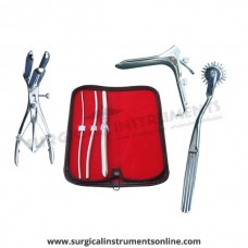 Hegar uterine dilator 3 pieces set,3-4, 5-6, 11-12, wartenberg pinwheel, mathieu speculum, grave large